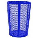 WITT Expanded Metal Basket Waste Receptacle - 48 gallon, Blue